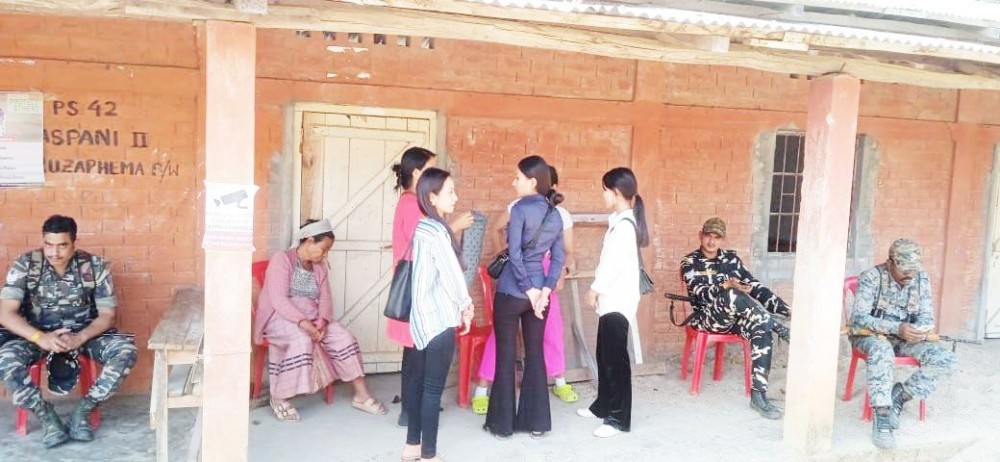 Voting underway at polling station 28 and 42 in Rüzaphema village under Ghaspani-II AC on February 27. Nagaland is going to poll on February 27-- the 14th time since its Statehood in 1963. (Morung File Photo)